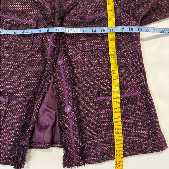 Charter Club Women's Purple Tweed Jacket blazer with pockets in size large - Picture 11 of 13